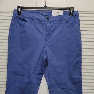 Style&co. Curvy Capri Blue Plus Size Mid Rise Straight Leg Stretch Pants Casual
